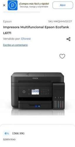 Impresora Epson Multifuncional inalámbrica EcoTank