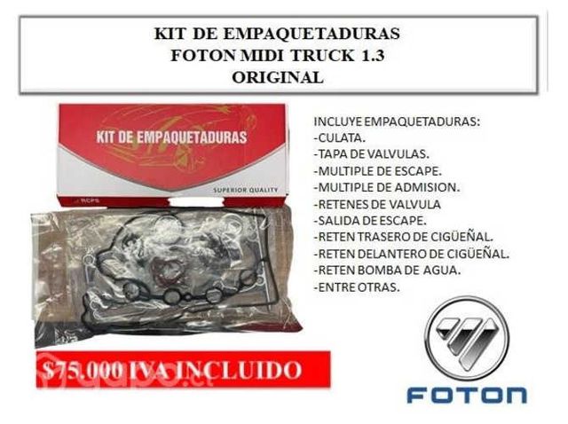 Kit de empaquetaduras original Foton midi 1.3