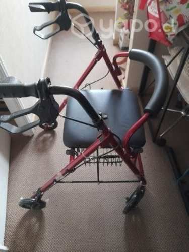 Andador para paseo 4 ruedas asiento y canastillo en  [Pte.Alto]
