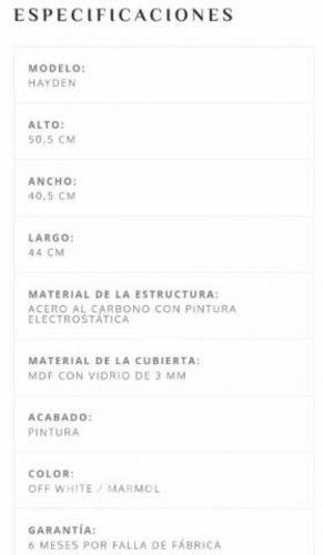 Mesa mármol nueva sin uso