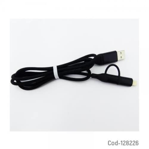 Cable USB 4 En 1, USB A Type-C/Iphone, Datos Y Car