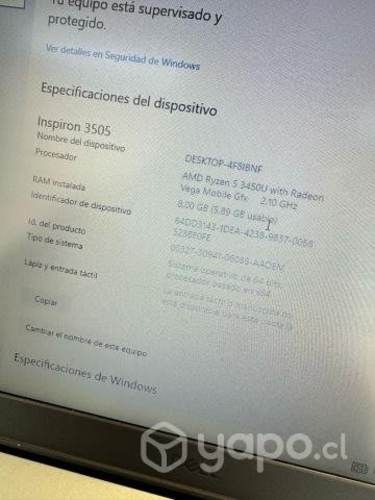 Notebook Dell Inspiron 3505 de 15.6&quot;