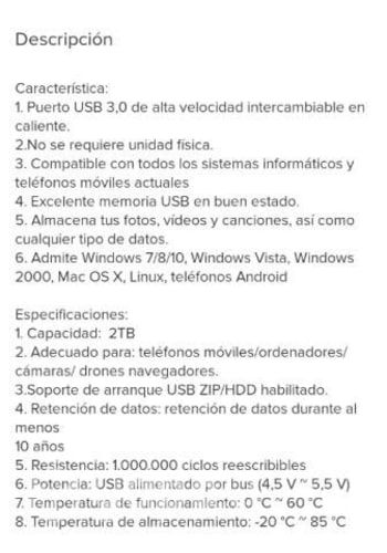 Pendrive Lenovo 2 TB nuevo