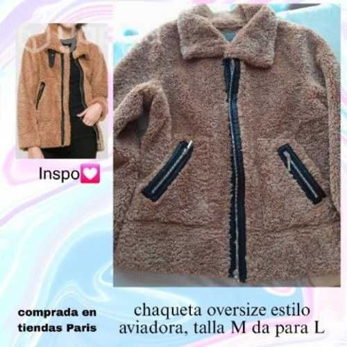 Chaqueta chiporro estilo aviadora oversize