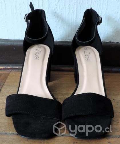 Sandalias Negras Gamuza