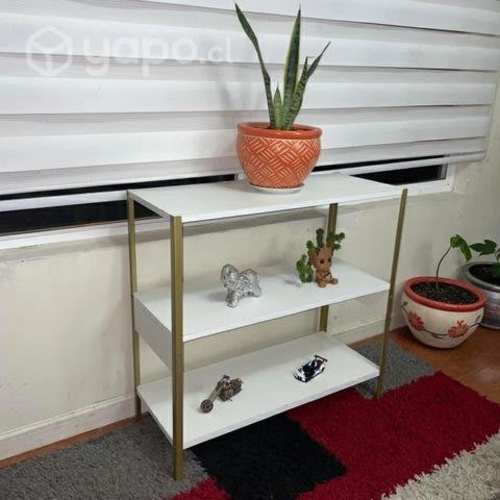 Arrimo de melamina y fierro Dorado