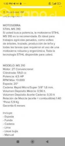Motosierra Stihl ms 310