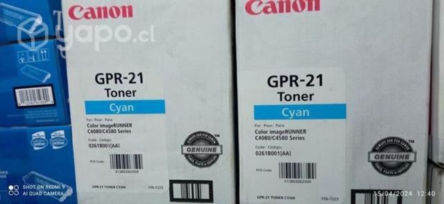 Toner canon gpr21 cyan original de alta
