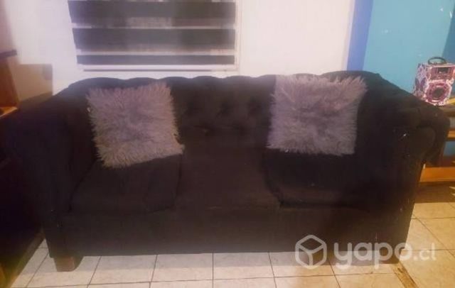 Sofá 3 cuerpos negro