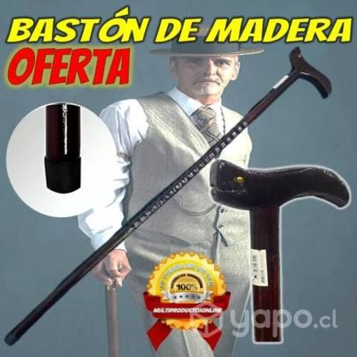 Bastón De Madera Ergonomico Firme Caminar Elegante