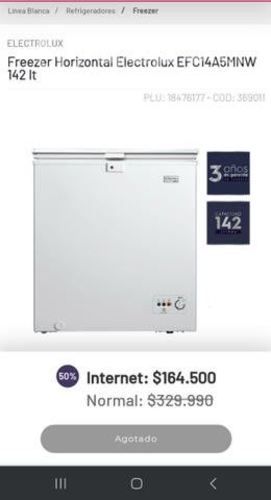 Congeladora horizontal