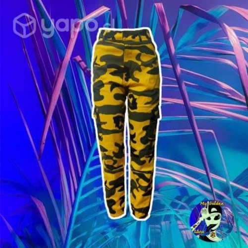 Pantalón cargo camuflaje color Amarillo Unisex