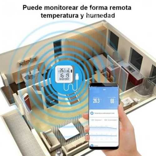 Reloj Sensor Int. Temperatura Humedad Wifi Tuya Al