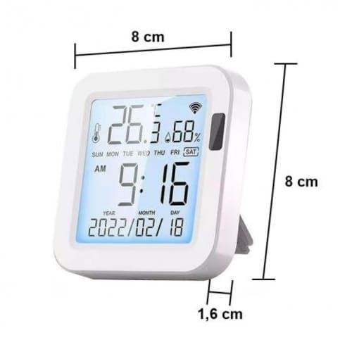 Reloj Sensor Int. Temperatura Humedad Wifi Tuya Al