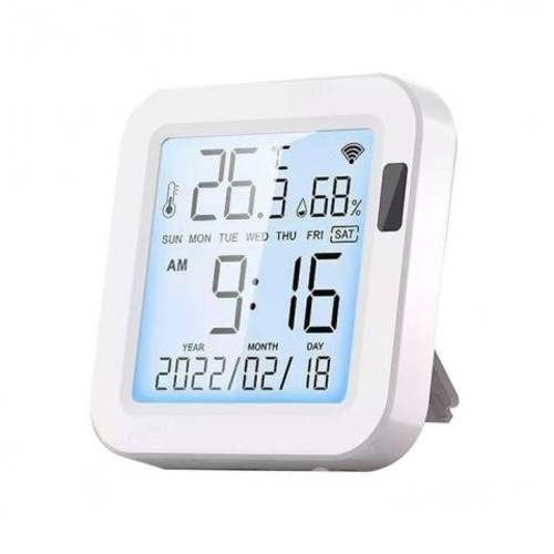 Reloj Sensor Int. Temperatura Humedad Wifi Tuya Al