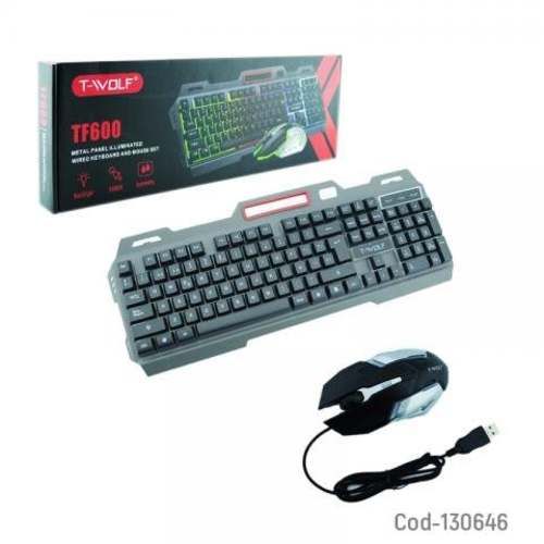 Teclado + Mouse Gamer Con Luz Marca WOLF GAMER