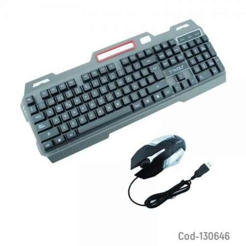 Teclado + Mouse Gamer Con Luz Marca WOLF GAMER