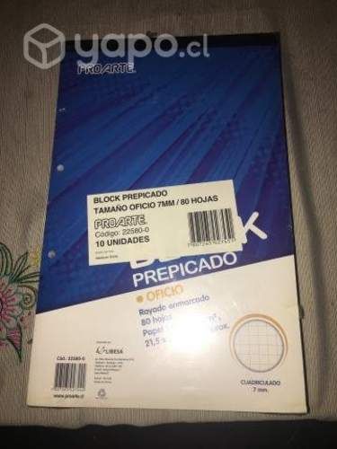 Block prepicado tamaño oficio 7mm 80 hojas