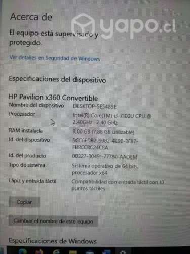 Notebook hp pavilion 360 touch