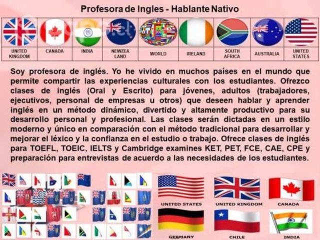 Clases de INGLÉS con HABLANTE NATIVO