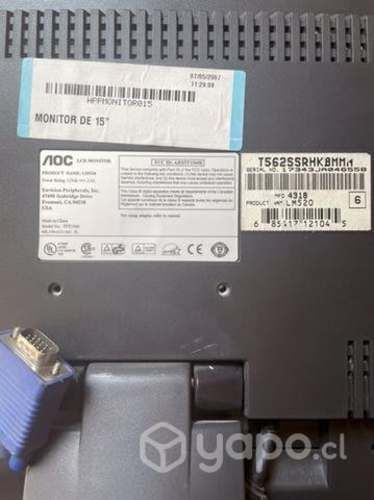 Remate 13 monitores AOC / 15 pulgadas / Perfecto