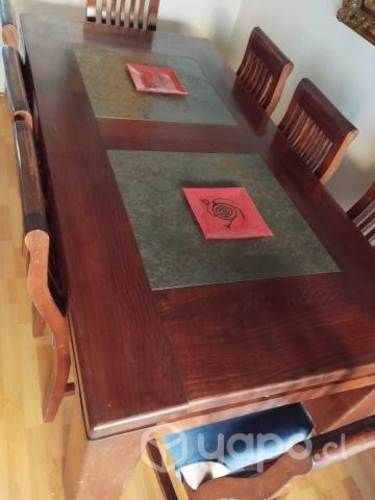 Mesa de comedor de rauli para 8 personas