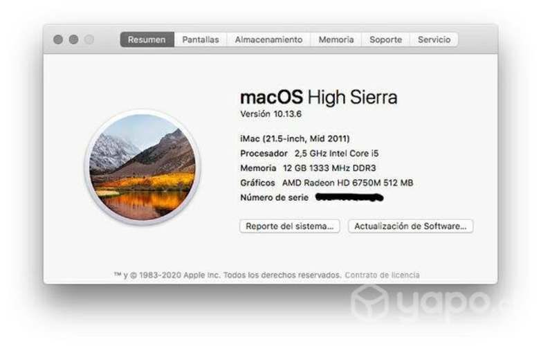 IMac 2011, 21,5 pulgadas, SSD