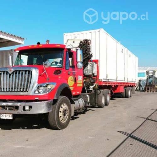 Traslado de contenedores de 12 mts grua