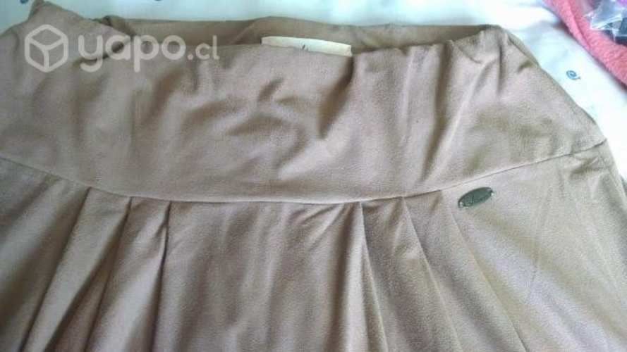 Falda Larga Marrón Terciopelo, Alma, Talla L