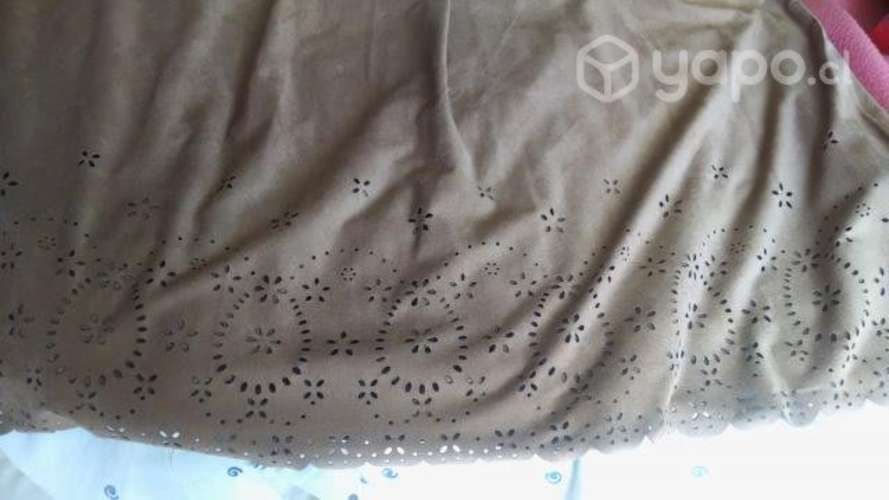 Falda Larga Marrón Terciopelo, Alma, Talla L