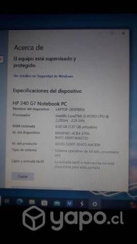 NOTEBOOK HP 240 G7 (i3-7020U/ 8GB /256GB SSD)