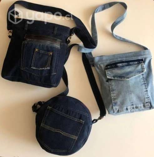 Bolsos tipo cartera o bandoleras jeans mezclilla