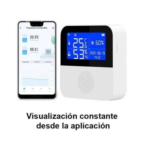 Reloj Sensor Ext. Temperatura Humedad Wifi Tuya Al