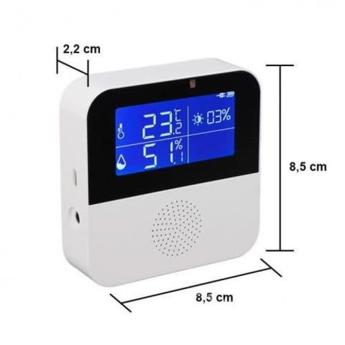 Reloj Sensor Ext. Temperatura Humedad Wifi Tuya Al