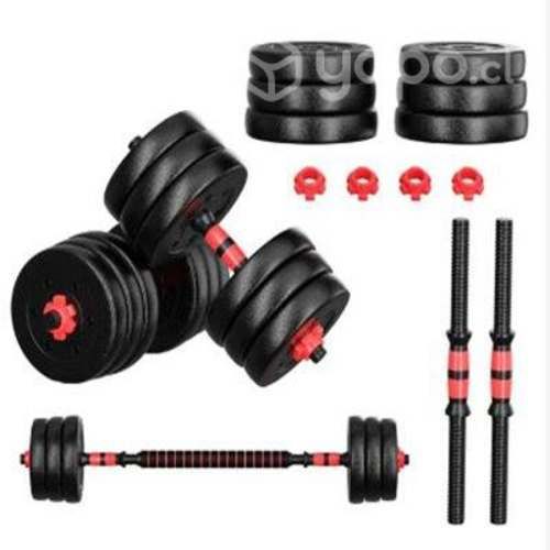 Set Mancuernas Barra Ajustables 20