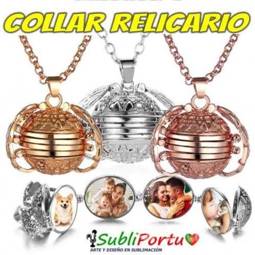Original Collar Relicario Portafotos Con Cadena