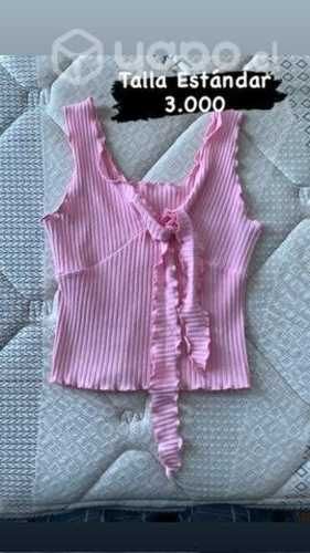 Polera rosada, morada y negra Talla estándar