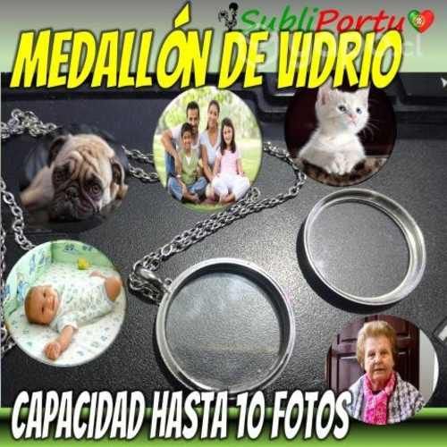 Relicario Medallón De Vidrio, Capsula de Recuerdos
