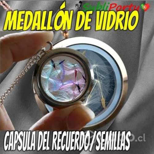 Relicario Medallón De Vidrio, Capsula de Recuerdos