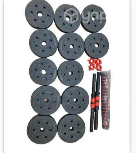 Mancuernas 20 kg mas barra