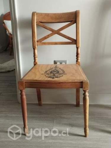 Venta silla de madera con diseño kngflor  pintado a mano