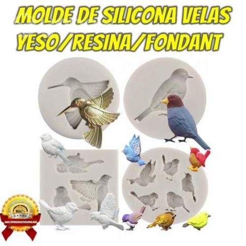 Pack De 4 Moldes De Silicona De Pajaros/Aves, Coli