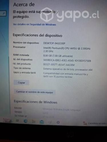 Notebook HP Convertible y touch