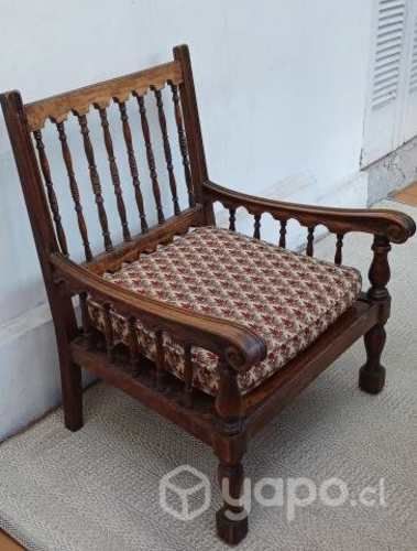 Sillon Sitial Madera Tallada Antiguo