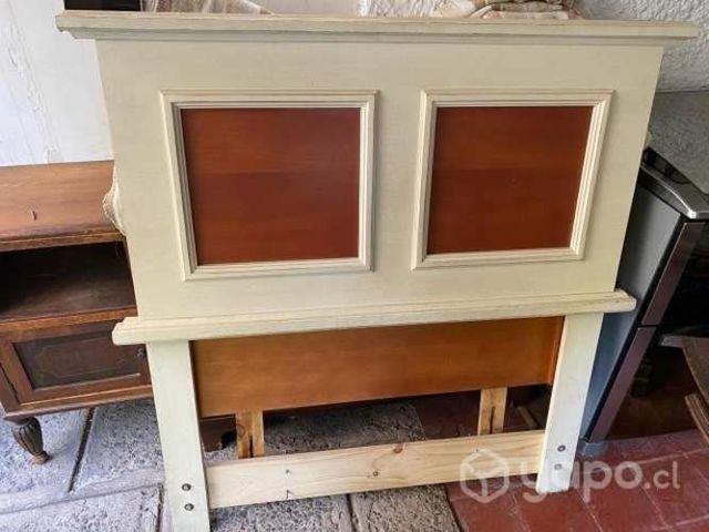 Respaldo cama plaza y media madera blanca
