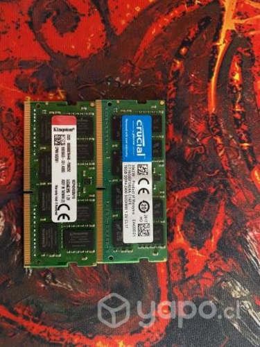 RAM 16 x 2 GB 32GB Kingston y Crucial