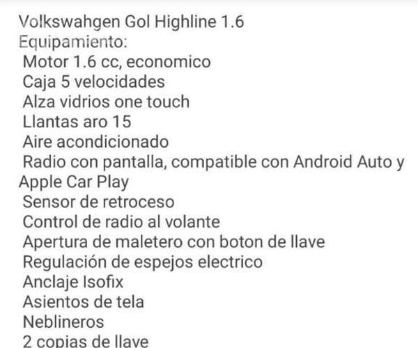 Vw gol año 2022 unico dueño