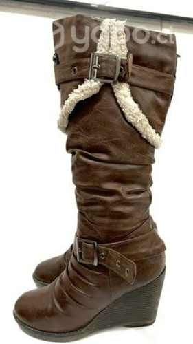 Bota Sintética Taco Chino Marca Peroe N*37 Café