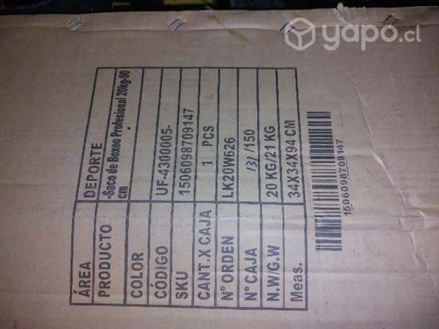 Saco de box profesionales