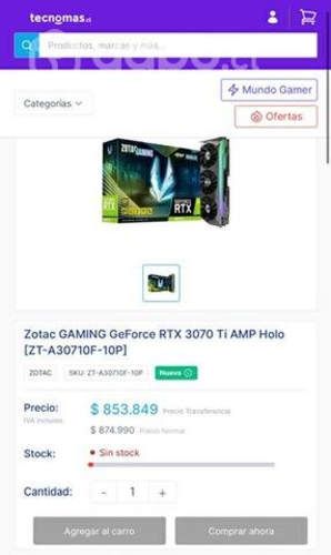 Zotac GAMING GeForce RTX 3070 Ti AMP Holo